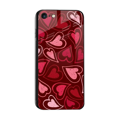 Wine Cascade Hearts sleek iphone 7 cover with tempered glass back and TPU edges