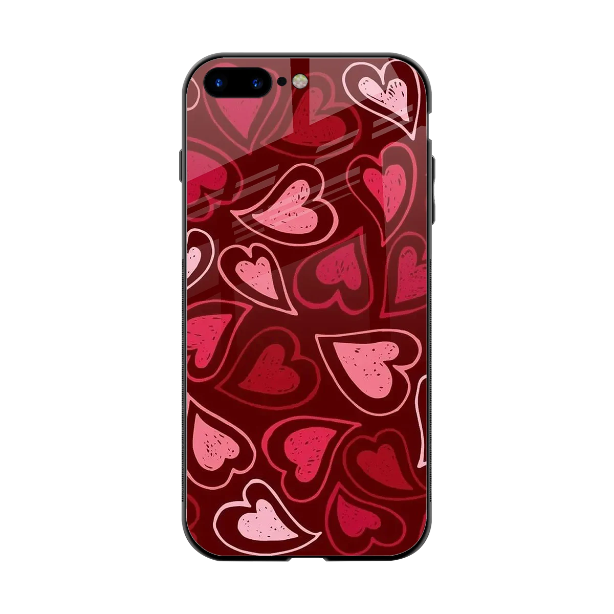 Wine Cascade Hearts back phone cover | glass case for iphone 8 plus