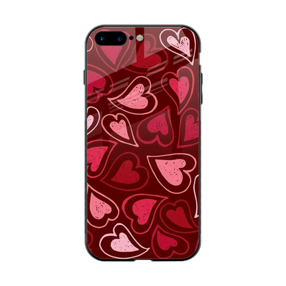 Wine Cascade Hearts back phone cover | glass case for iphone 8 plus