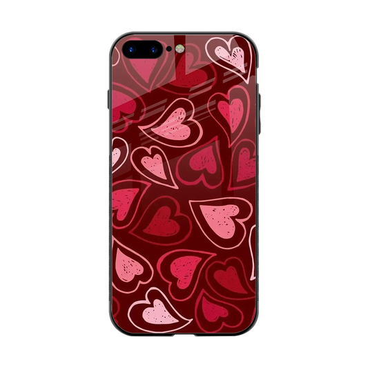 Wine Cascade Hearts back phone cover | glass case for iphone 8 plus