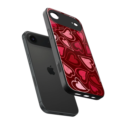 Wine Cascade Hearts sleek iphone air cover with tempered glass back and TPU edges