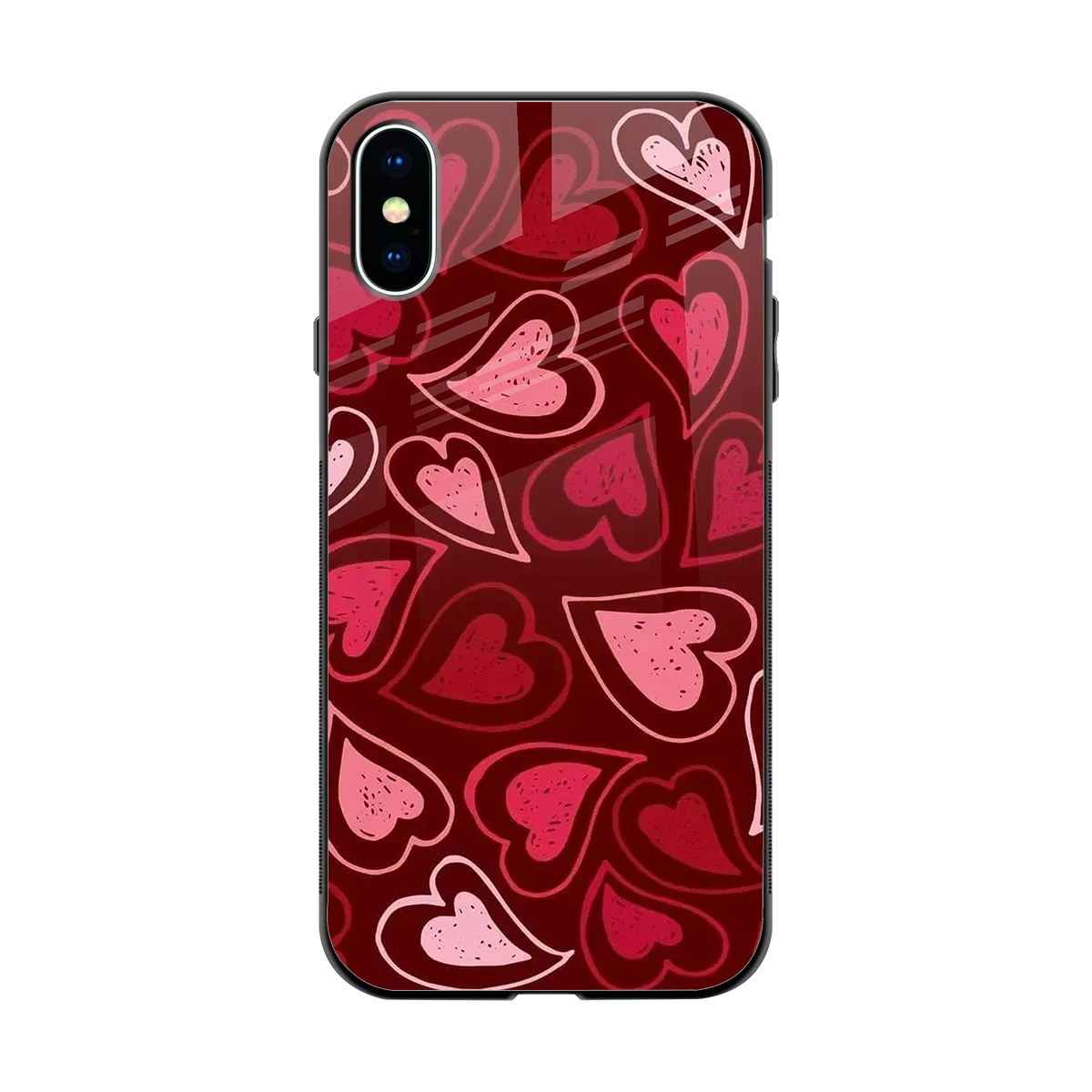 Wine Cascade Hearts back phone cover | glass case for iphone x