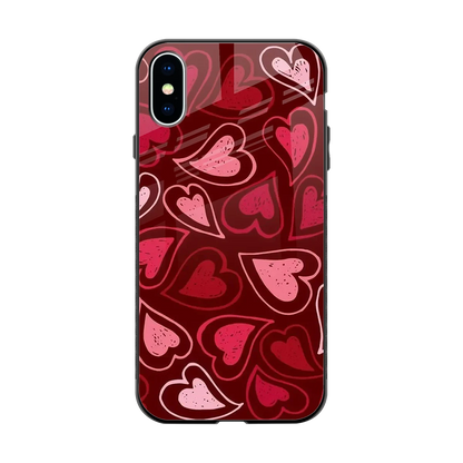 Wine Cascade Hearts back phone cover | glass case for iphone x