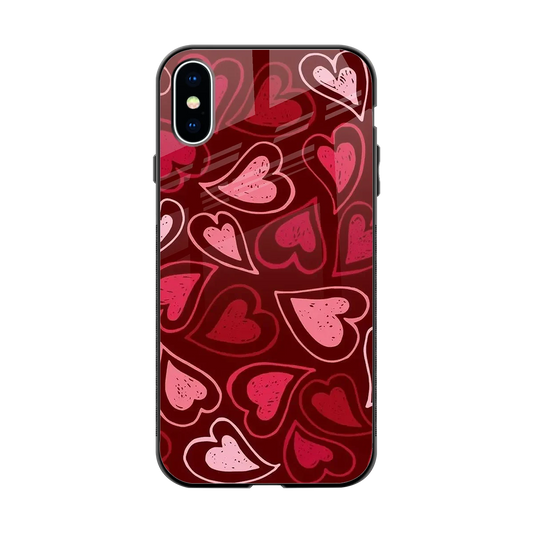 Wine Cascade Hearts back phone cover | glass case for iphone xs
