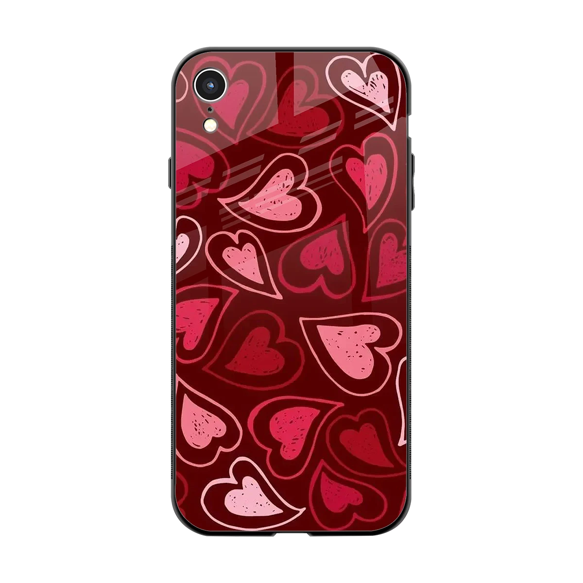Wine Cascade Hearts back phone cover | glass case for iphone xr