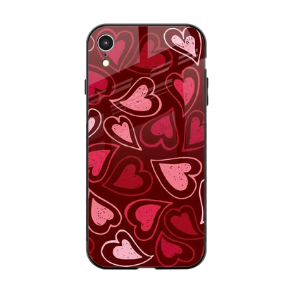 Wine Cascade Hearts back phone cover | glass case for iphone xr
