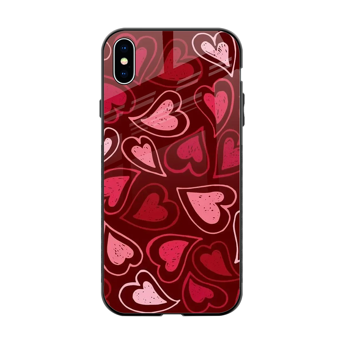 Wine Cascade Hearts back phone cover | glass case for iphone xs max
