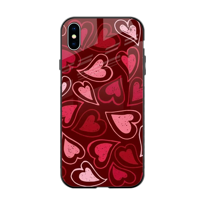Wine Cascade Hearts back phone cover | glass case for iphone xs max