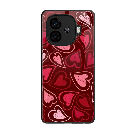 Wine Cascade Hearts back phone cover | glass case for iqoo neo 10r 5g