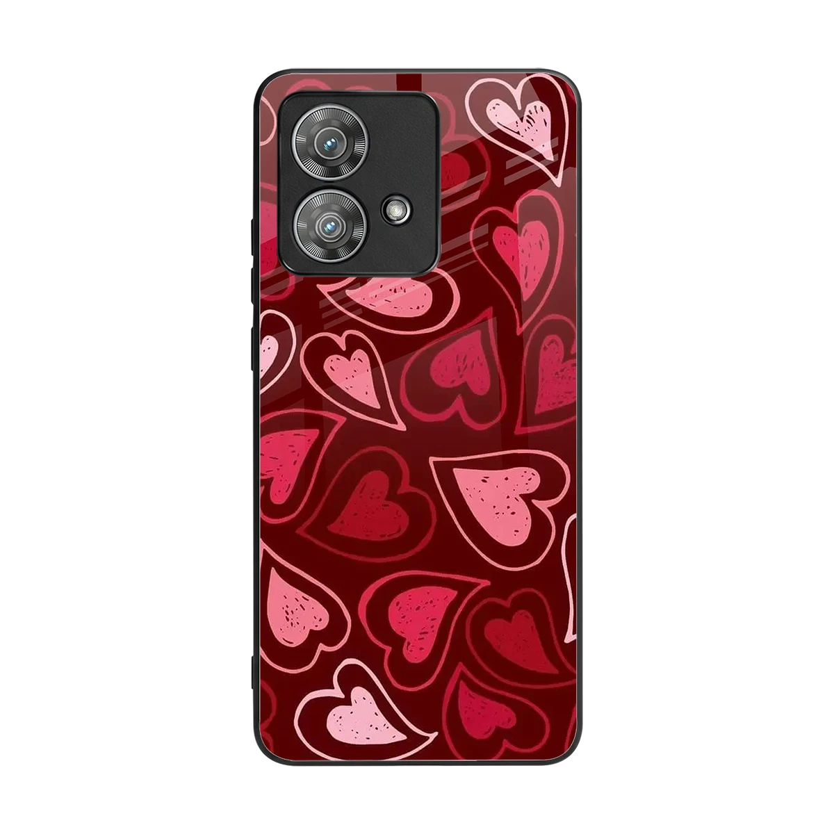 Wine Cascade Hearts back phone cover | glass case for motorola edge 40 neo 5g