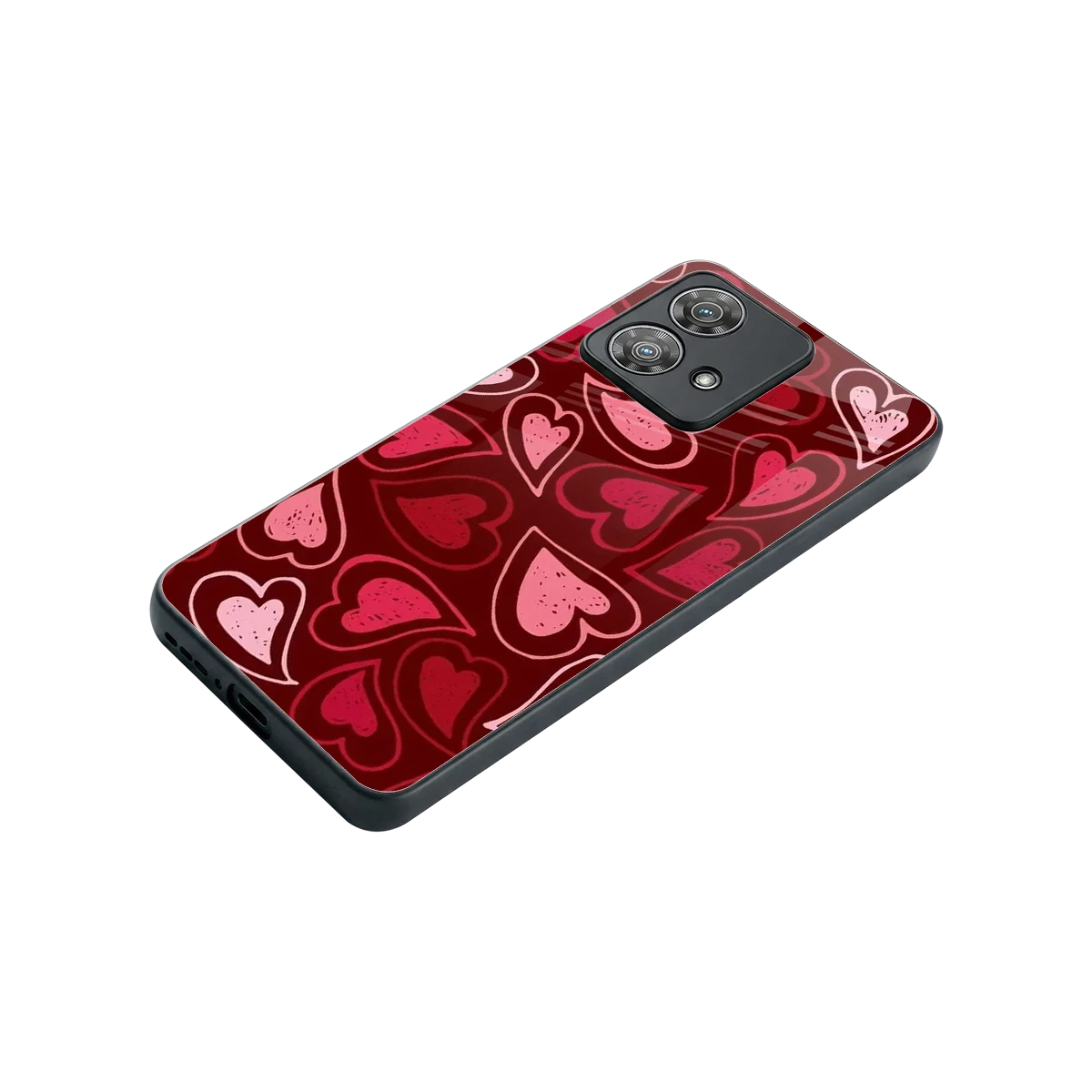 Wine Cascade Hearts stylish phone case for motorola edge 40 neo 5g | glossy glass and slim fit