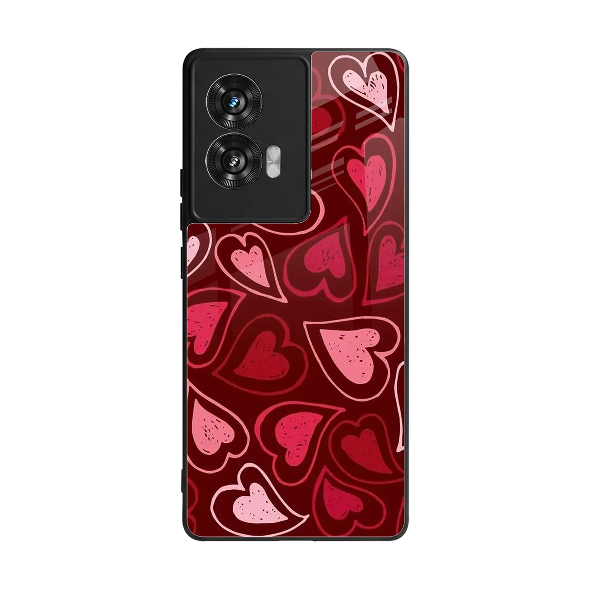 Wine Cascade Hearts back phone cover | glass case for motorola edge 50 fusion