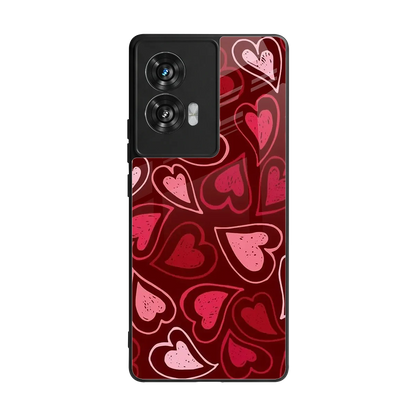 Wine Cascade Hearts back phone cover | glass case for motorola edge 50 fusion
