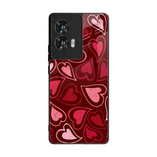Wine Cascade Hearts back phone cover | glass case for motorola edge 50 fusion