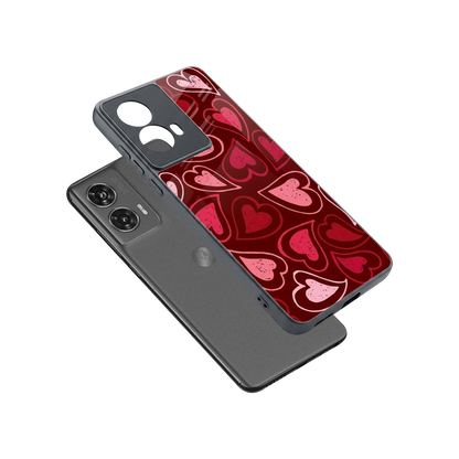 Wine Cascade Hearts sleek motorola edge 50 fusion cover with tempered glass back and TPU edges