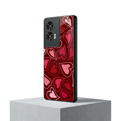 Wine Cascade Hearts motorola edge 50 fusion mobile cover | shockproof glass phone case