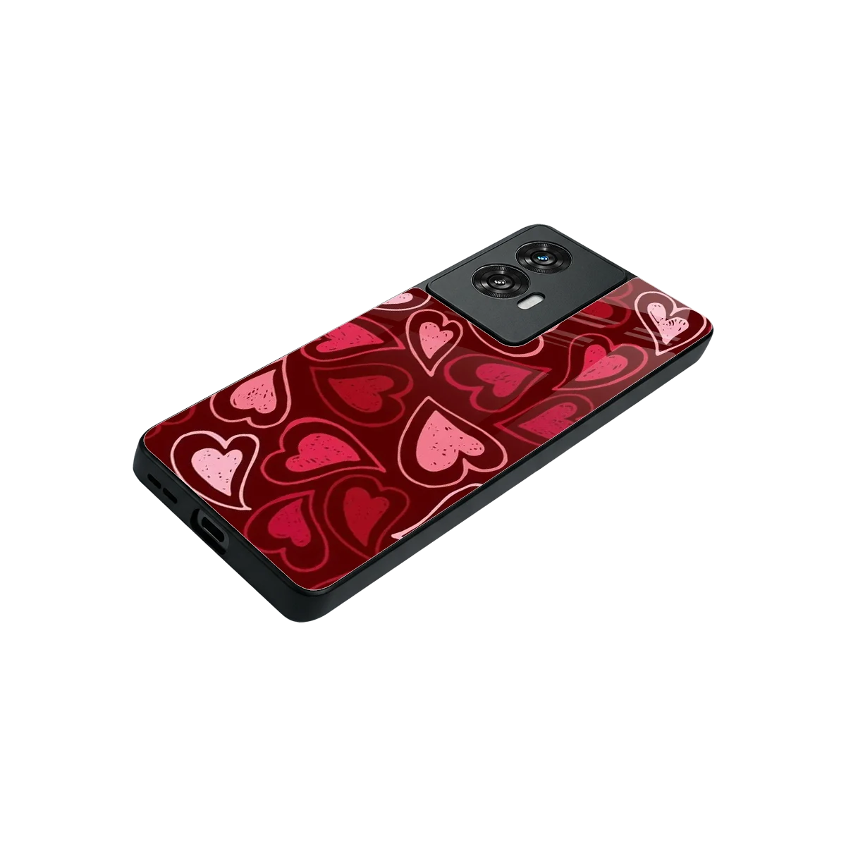 Wine Cascade Hearts stylish phone case for motorola edge 50 fusion | glossy glass and slim fit