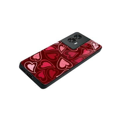 Wine Cascade Hearts stylish phone case for motorola edge 50 fusion | glossy glass and slim fit