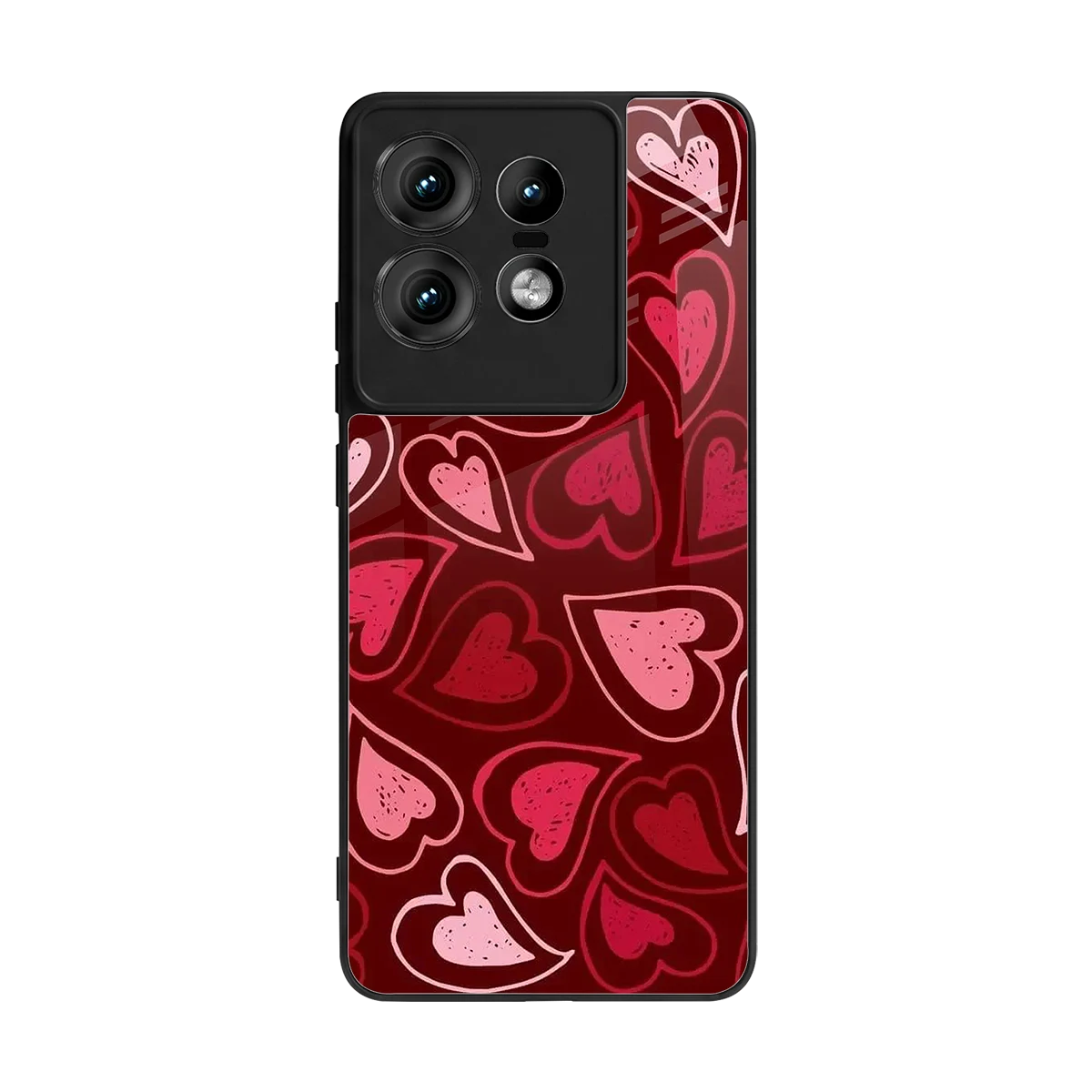 Wine Cascade Hearts back phone cover | glass case for motorola edge 50 pro