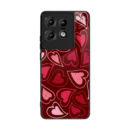 Wine Cascade Hearts back phone cover | glass case for motorola edge 50 pro
