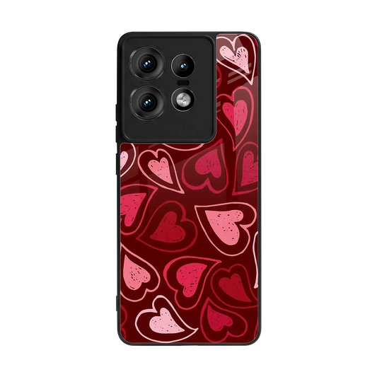 Wine Cascade Hearts back phone cover | glass case for motorola edge 50 pro