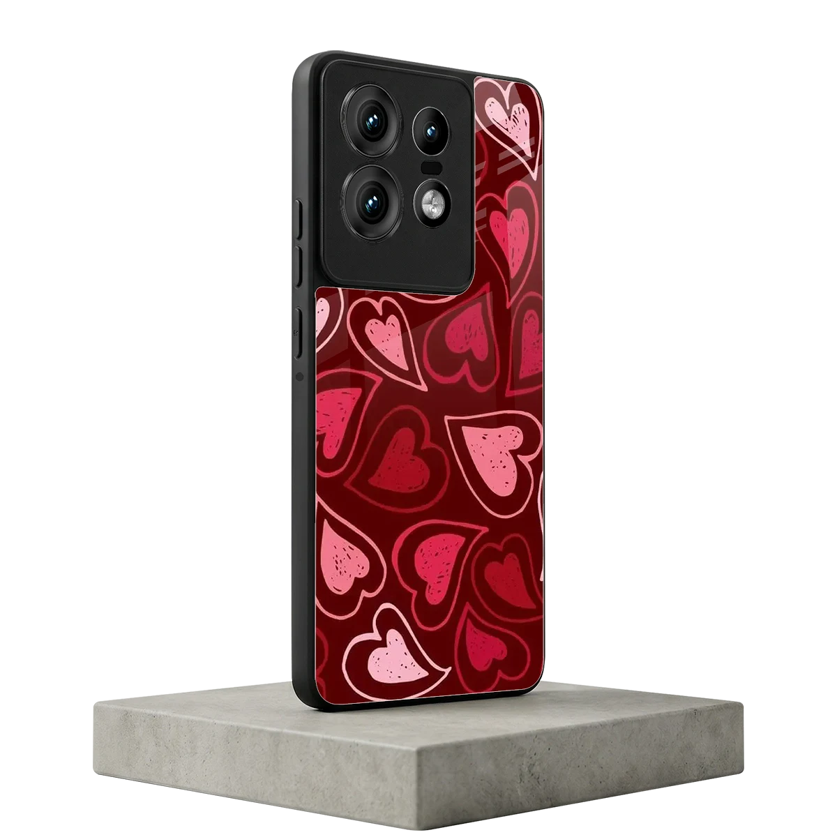 Wine Cascade Hearts motorola edge 50 pro mobile cover | shockproof glass phone case