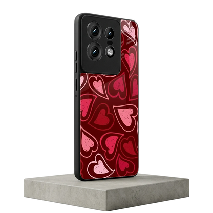 Wine Cascade Hearts motorola edge 50 pro mobile cover | shockproof glass phone case