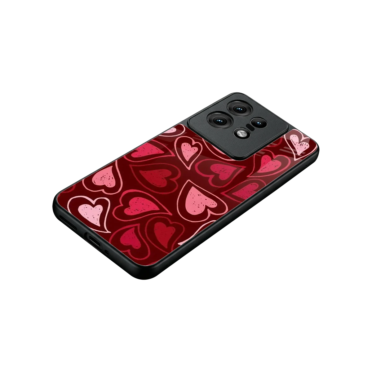 Wine Cascade Hearts stylish phone case for motorola edge 50 pro | glossy glass and slim fit