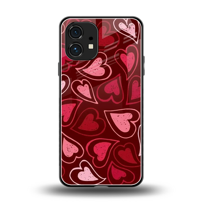 Wine Cascade Hearts back phone cover | glass case for nothing phone 1