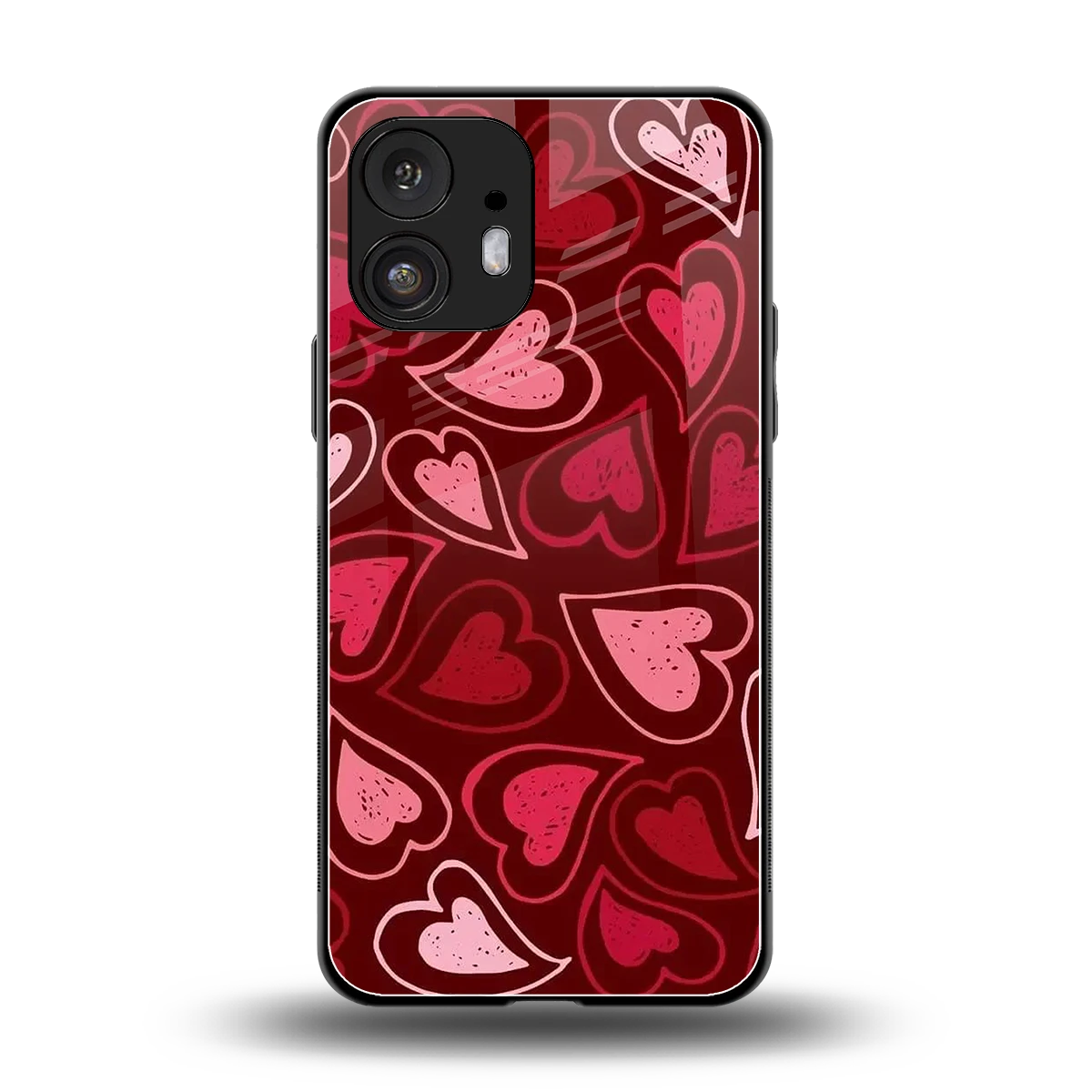 Wine Cascade Hearts back phone cover | glass case for nothing phone 2