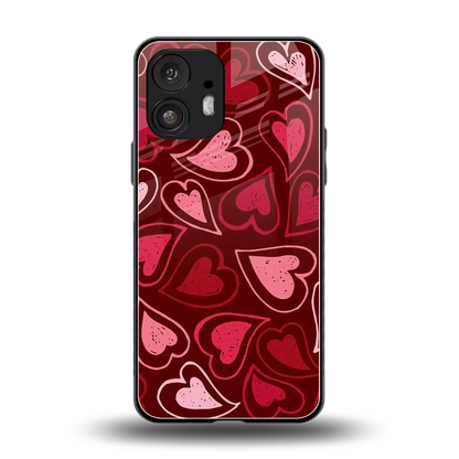 Wine Cascade Hearts back phone cover | glass case for nothing phone 2