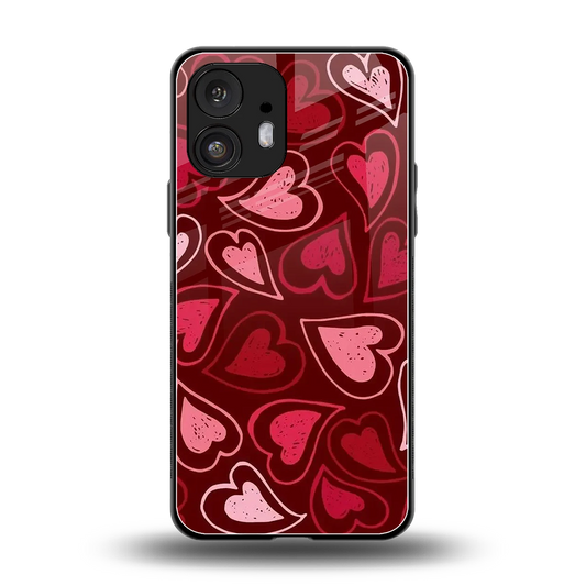 Wine Cascade Hearts back phone cover | glass case for nothing phone 2
