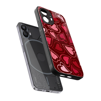 Wine Cascade Hearts sleek nothing phone 2 cover with tempered glass back and TPU edges