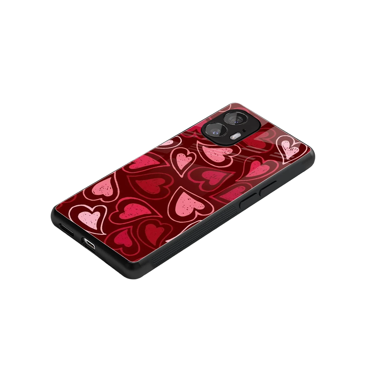 Wine Cascade Hearts stylish phone case for nothing phone 2 | glossy glass and slim fit