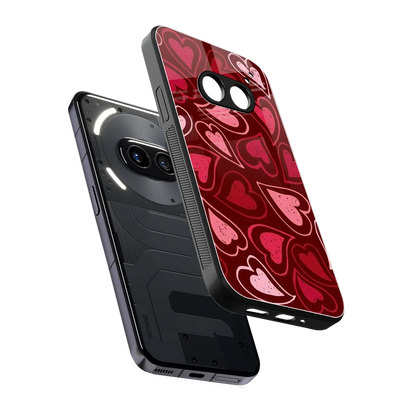 Wine Cascade Hearts sleek nothing phone 2a cover with tempered glass back and TPU edges