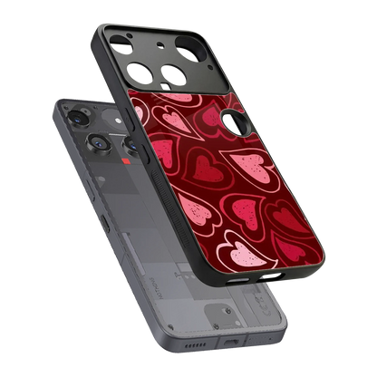 Wine Cascade Hearts sleek nothing phone 3 cover with tempered glass back and TPU edges