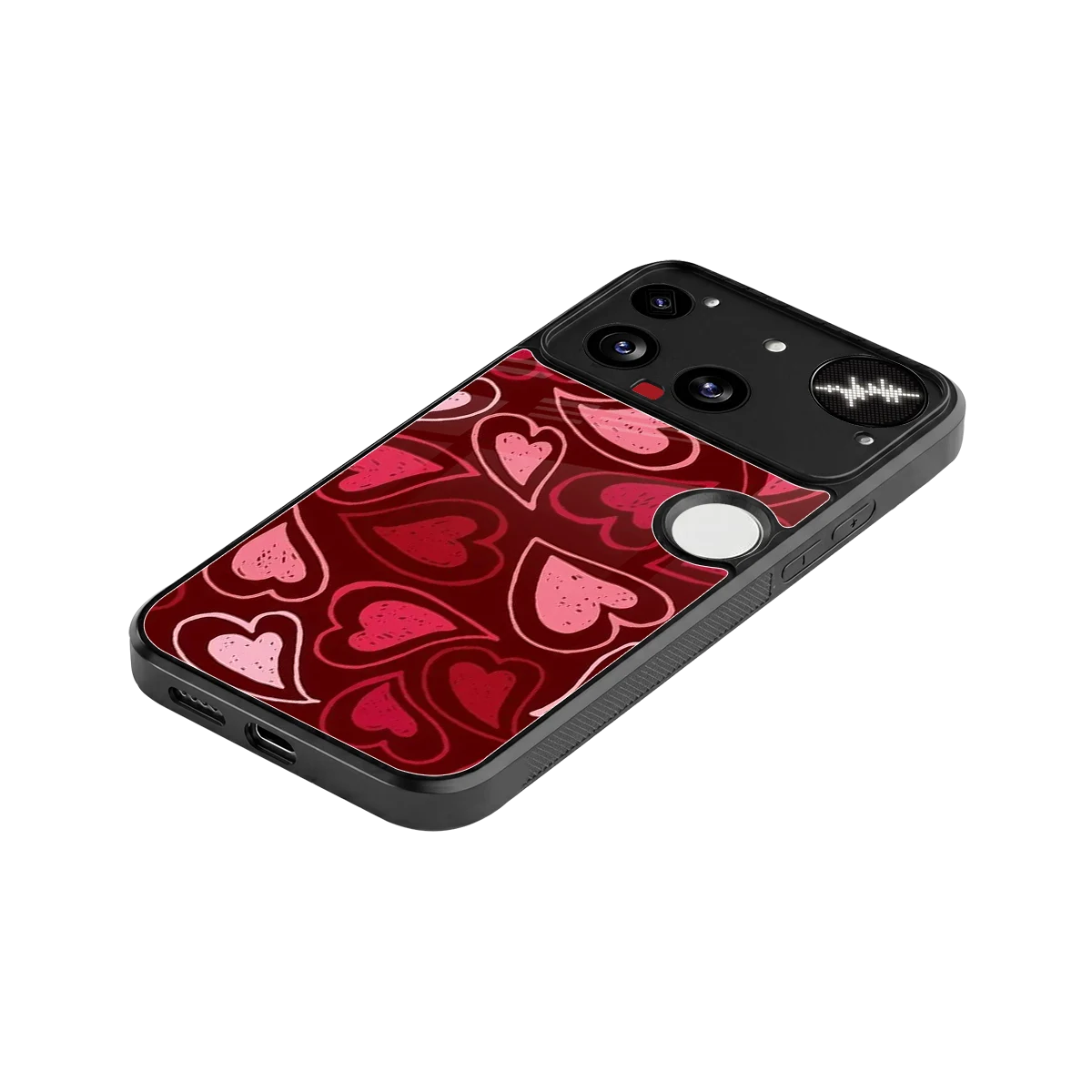 Wine Cascade Hearts stylish phone case for nothing phone 3 | glossy glass and slim fit