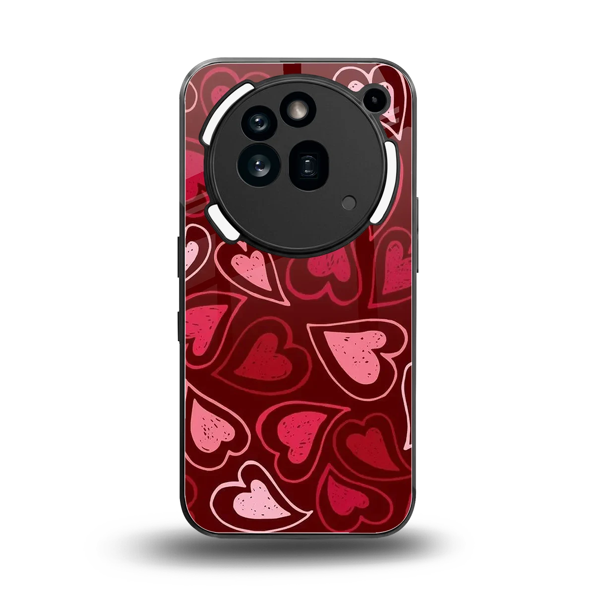 Wine Cascade Hearts back phone cover | glass case for nothing phone 3a pro