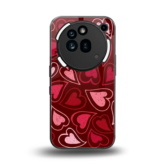 Wine Cascade Hearts back phone cover | glass case for nothing phone 3a pro