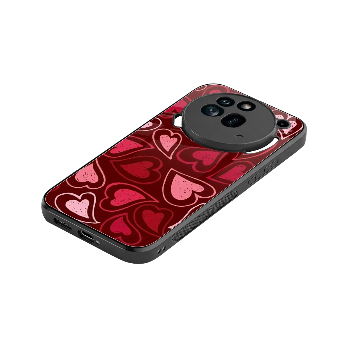 Wine Cascade Hearts stylish phone case for nothing phone 3a pro | glossy glass and slim fit