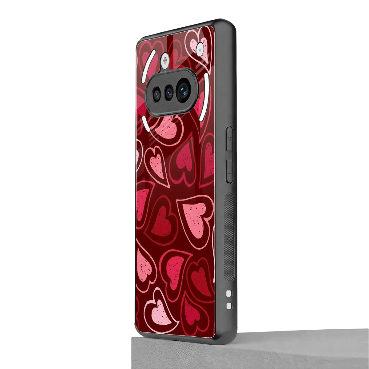 Wine Cascade Hearts nothing phone 3a mobile cover | shockproof glass phone case