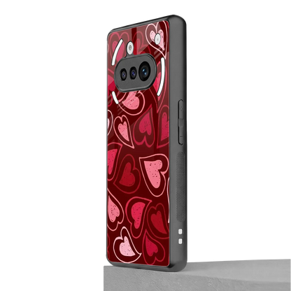 Wine Cascade Hearts nothing phone 3a mobile cover | shockproof glass phone case