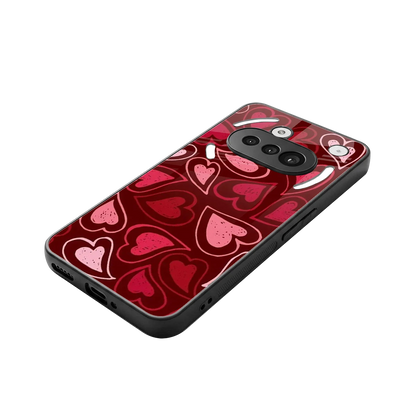 Wine Cascade Hearts stylish phone case for nothing phone 3a | glossy glass and slim fit