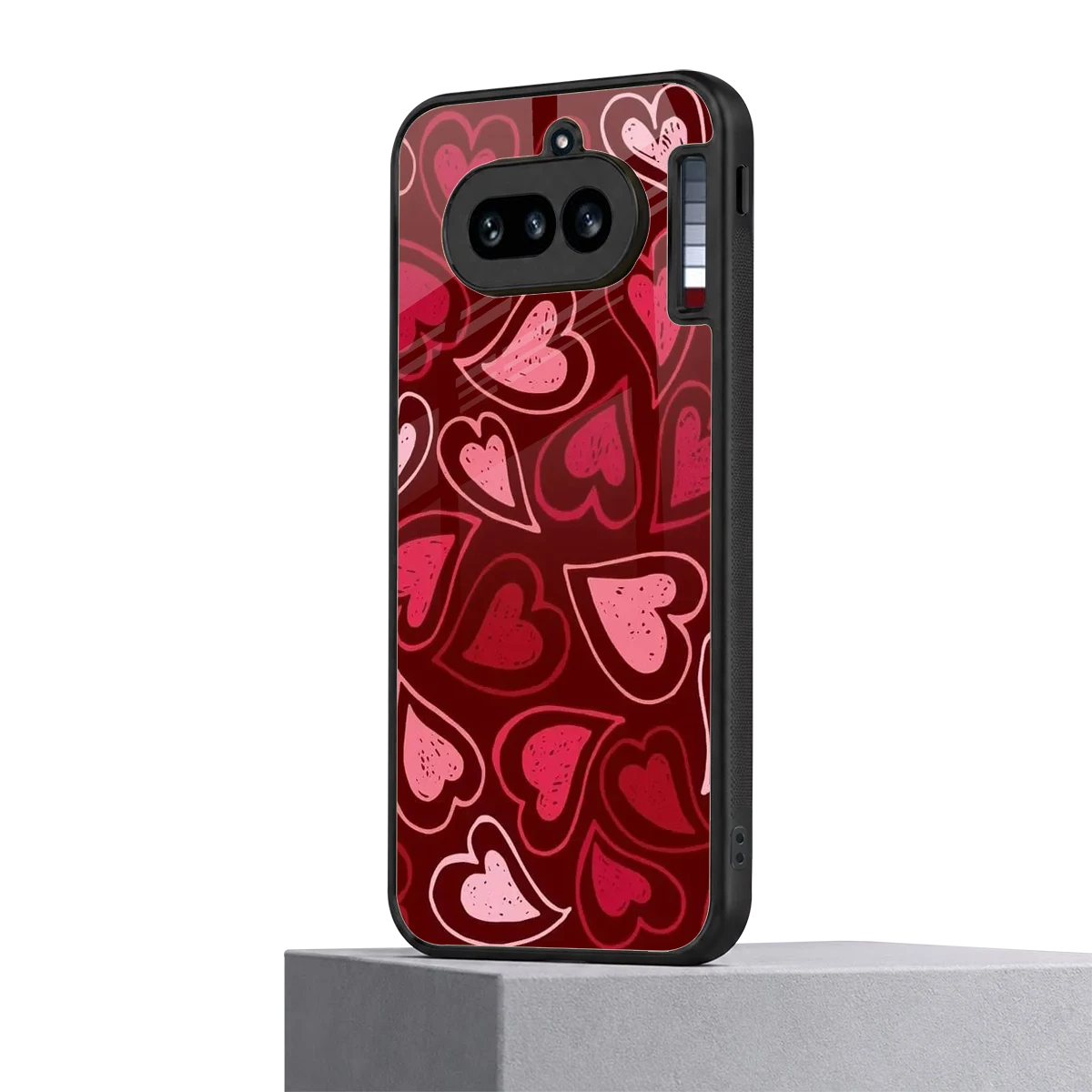 Wine Cascade Hearts nothing phone 4a mobile cover | shockproof glass phone case
