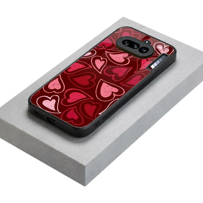 Wine Cascade Hearts stylish phone case for nothing phone 4a | glossy glass and slim fit
