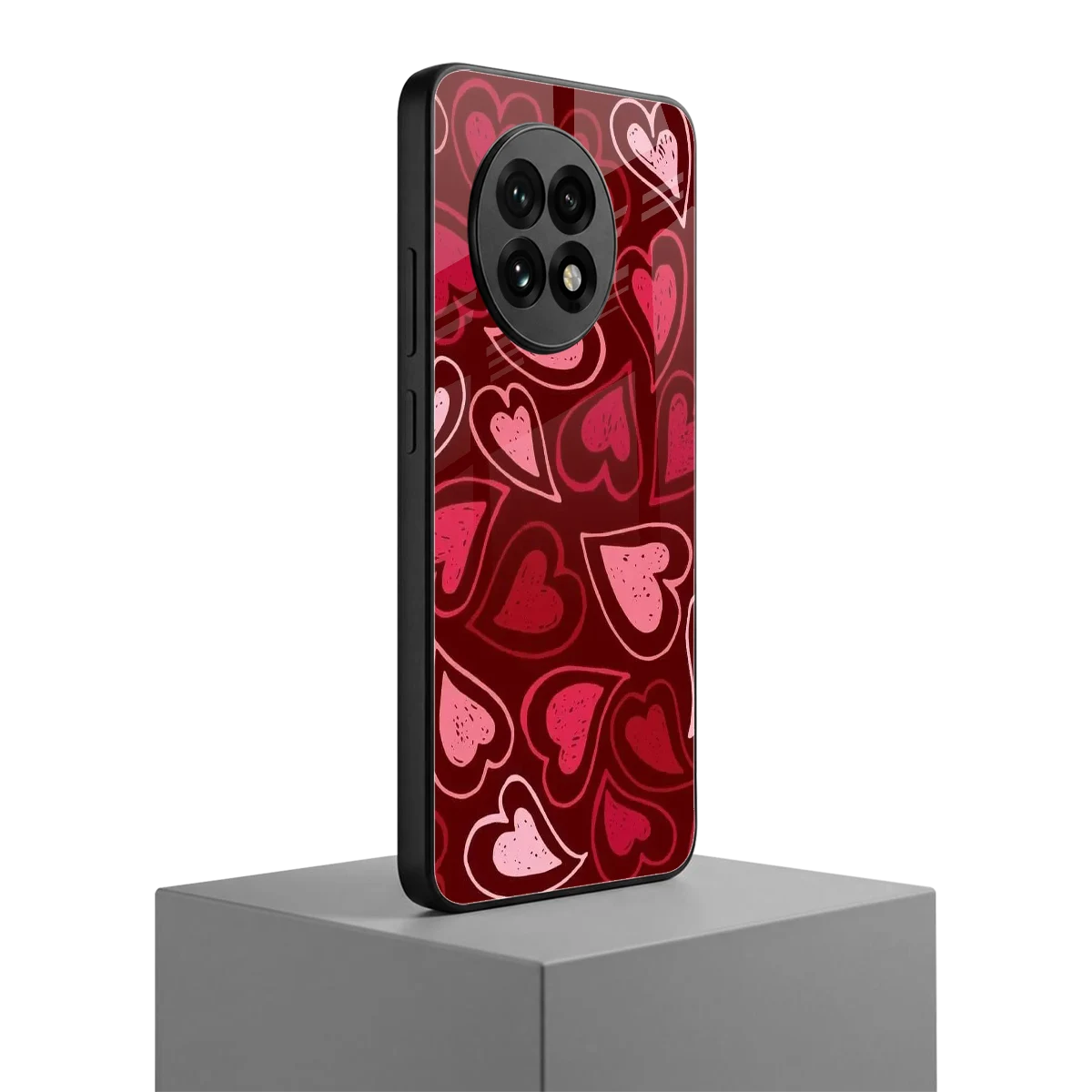 Wine Cascade Hearts oneplus 13r mobile cover | shockproof glass phone case