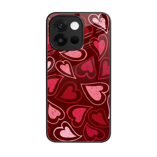 Wine Cascade Hearts back phone cover | glass case for oneplus 13s