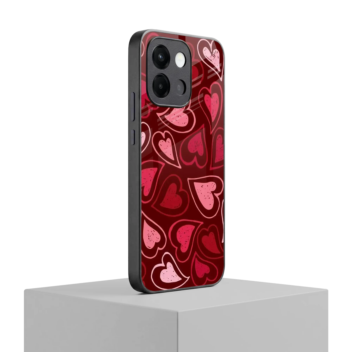 Wine Cascade Hearts oneplus 13s mobile cover | shockproof glass phone case