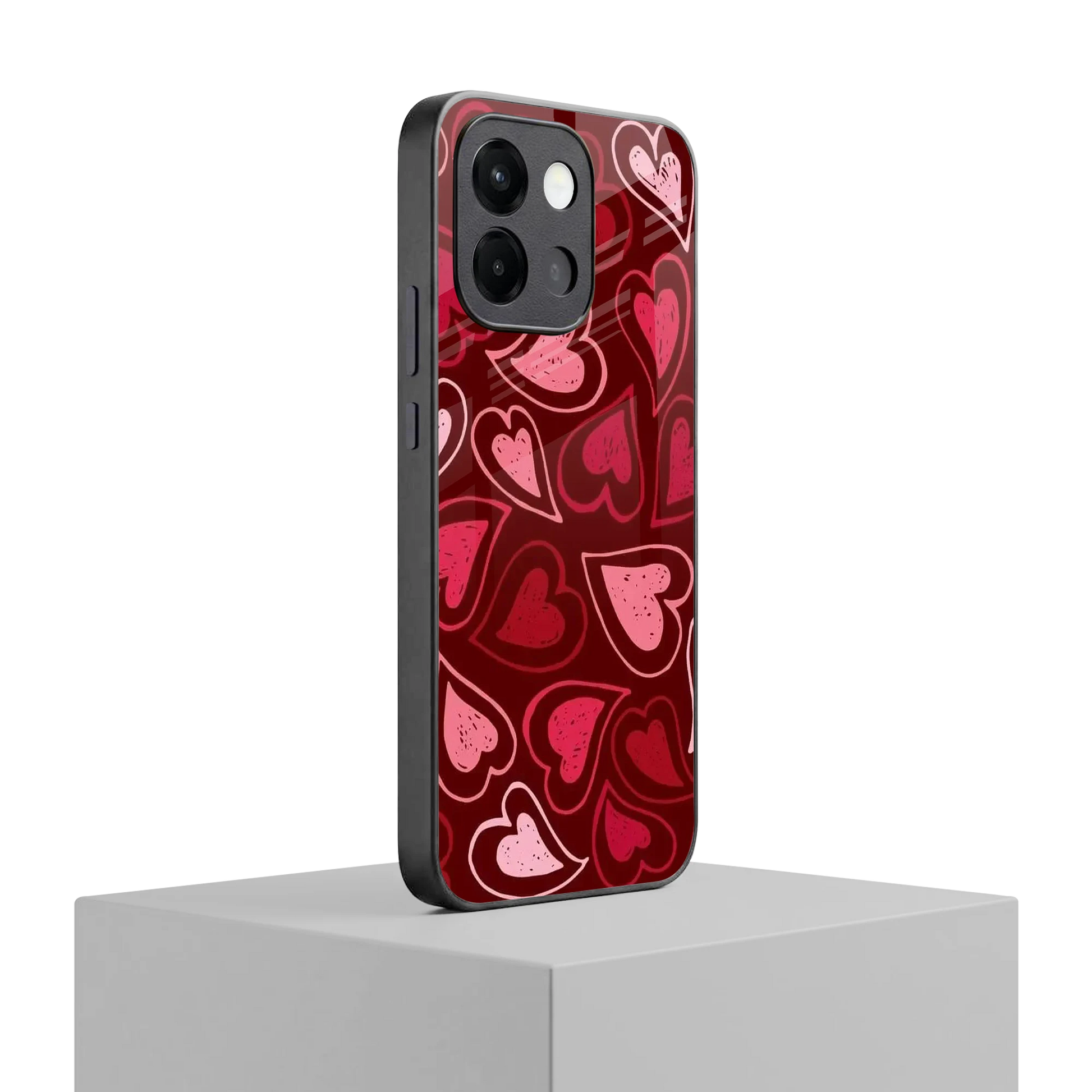 Wine Cascade Hearts oneplus 13s mobile cover | shockproof glass phone case