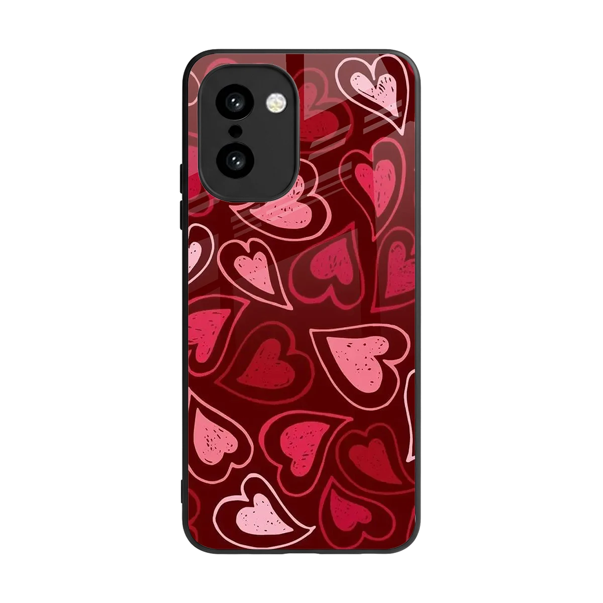 Wine Cascade Hearts back phone cover | glass case for oneplus 15r